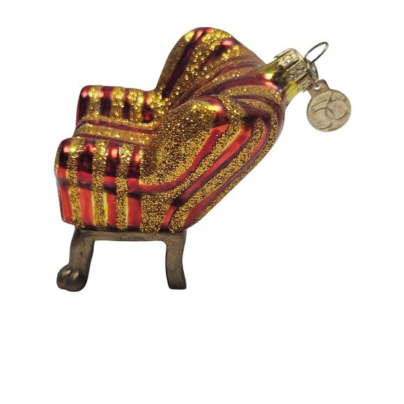 2 VTG Department 56 Mini Handblown and Painted Chair Ornaments Christmas Holiday - Picture 6 of 9